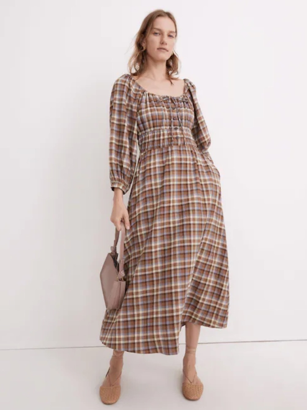MADEWELL Gauze Sophia Midi Dress Sz S